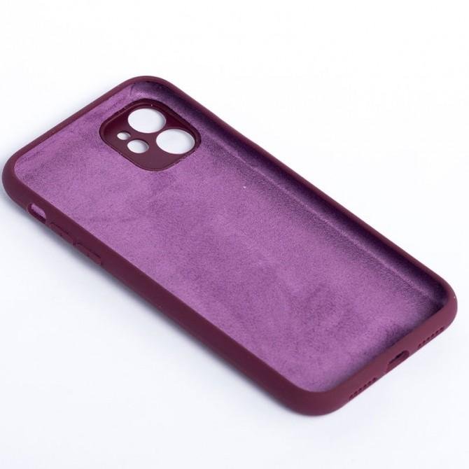 Оригинальный силиконовый чехол для iPhone 11 Марсала FULL-2