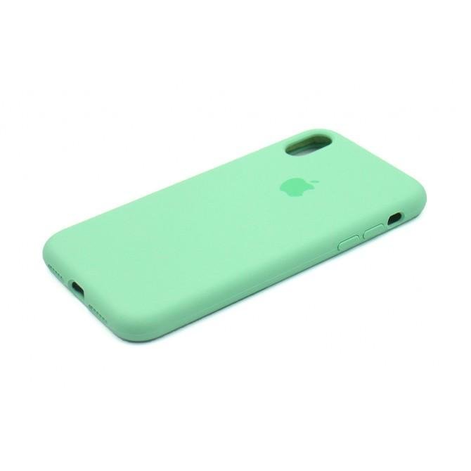Оригінальний силіконовий чохол для iPhone X/Xs М'ятний FULL-1
