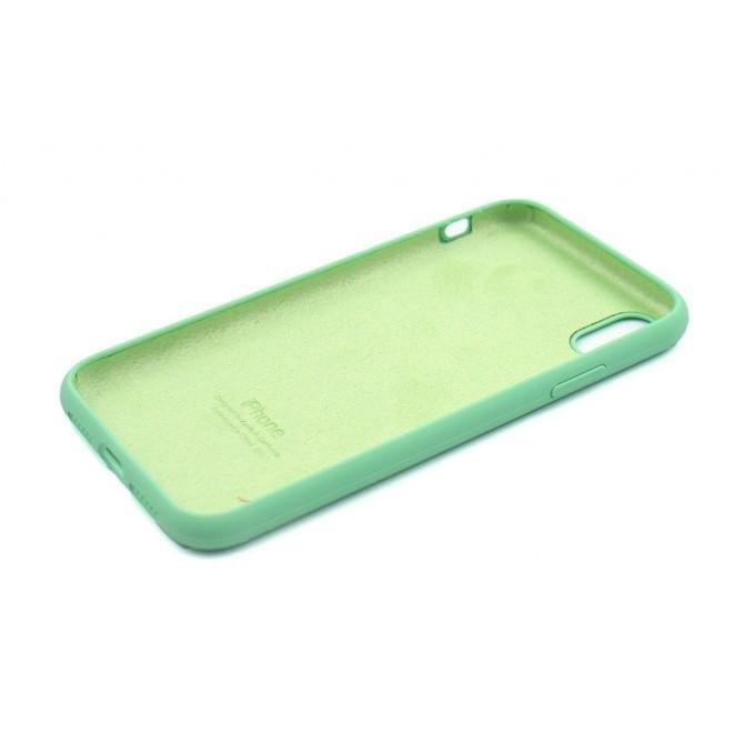 Оригінальний силіконовий чохол для iPhone X/Xs М'ятний FULL-3