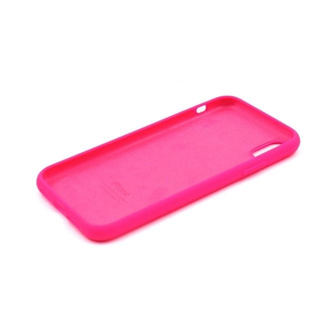Оригинальный силиконовый чехол для iPhone X/Xs Неоново Розовыйй FULL-1