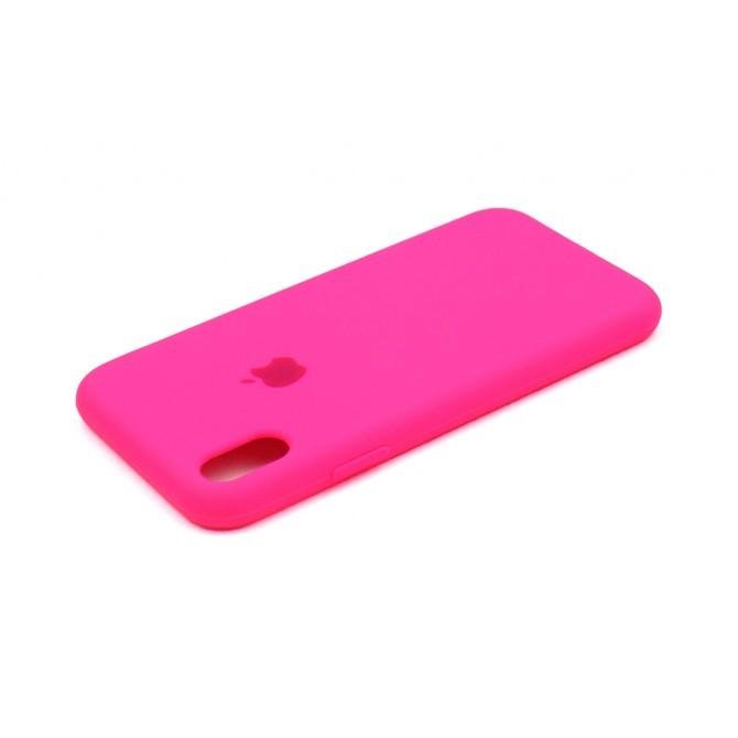 Оригинальный силиконовый чехол для iPhone X/Xs Неоново Розовыйй FULL-2