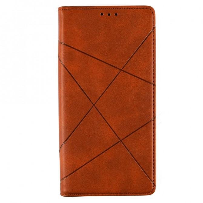 Чехол-книжка Lines Leather для Xiaomi Redmi Note 8T Коричневый-1