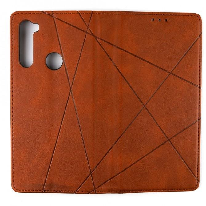 Чехол-книжка Lines Leather для Xiaomi Redmi Note 8T Коричневый-2