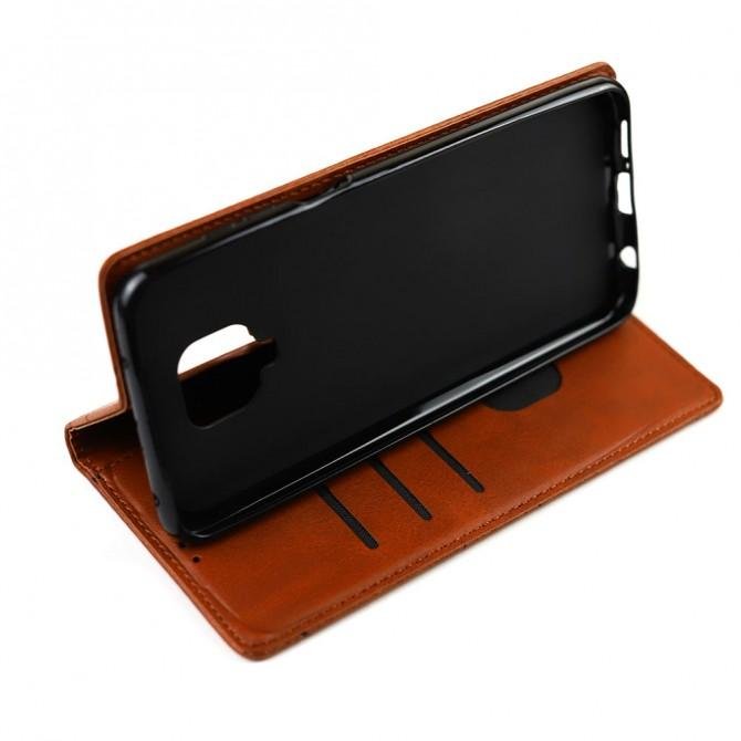 Чохол-книжка Lines Leather для Xiaomi Redmi Note 9/Redmi 10X Brown-3