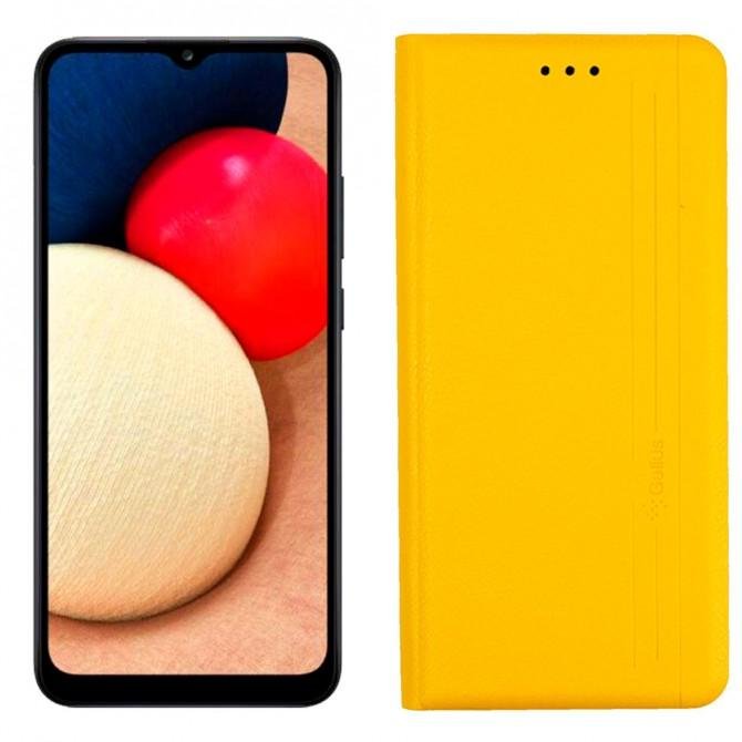 Чохол книжка Leather Gelius для Samsung A025 Galaxy A02s Yellow