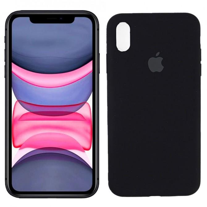 Чехол силиконовый для iPhone Xs Max Черный FULL