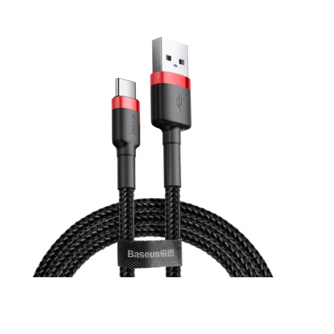 Кабель Baseus Cafule Type-C CATKLF-B91 Black/Red 1m-1