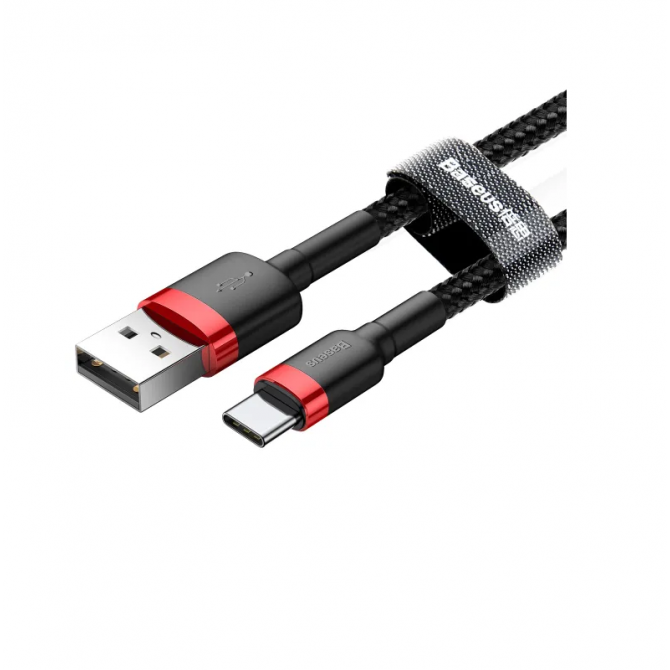 Кабель Baseus Cafule Type-C CATKLF-B91 Black/Red 1m-2