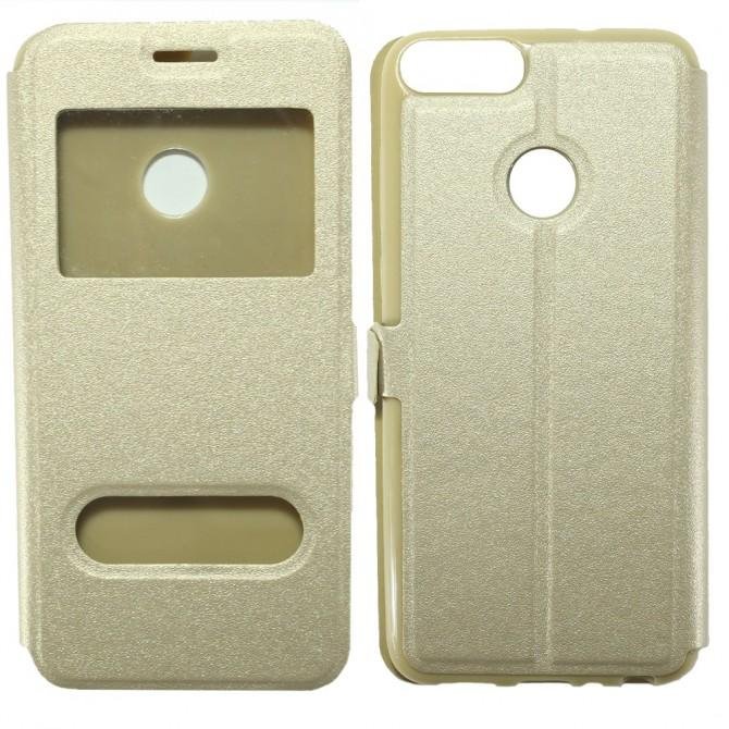 Чехол книжка для Huawei P Smart Золотой
