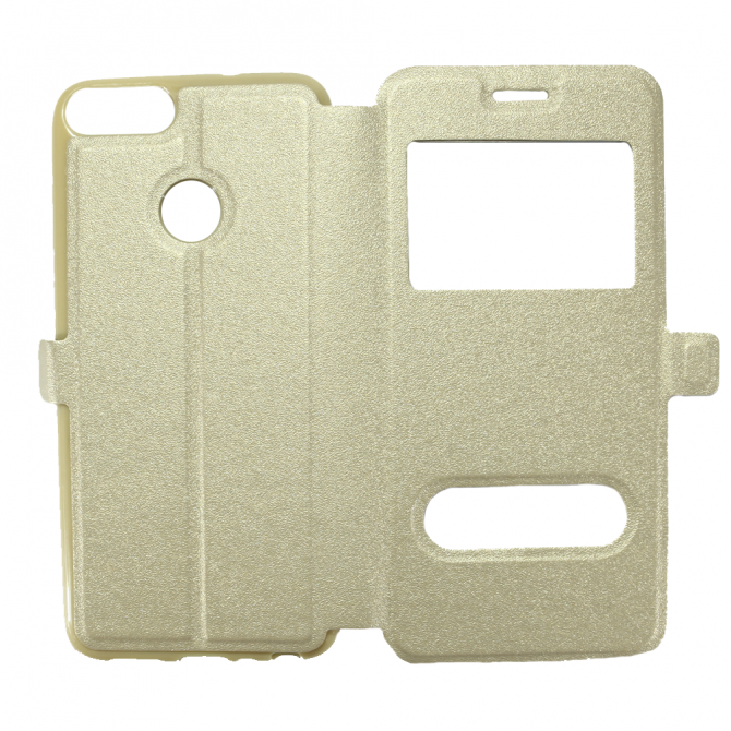 Чехол книжка для Huawei P Smart Золотой-1