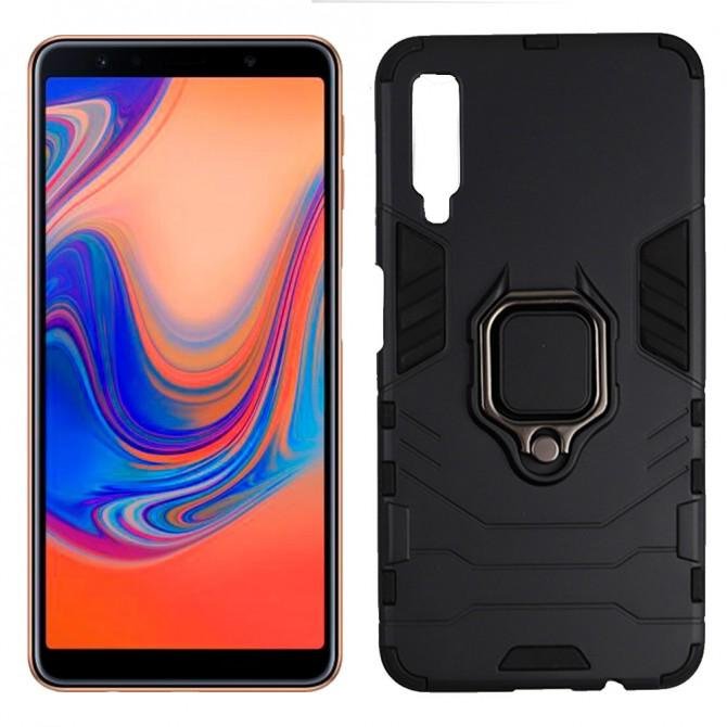 Чохол HONOR Hard Defence Series для Samsung A750 Galaxy A7 2018 Black (з тримачем)