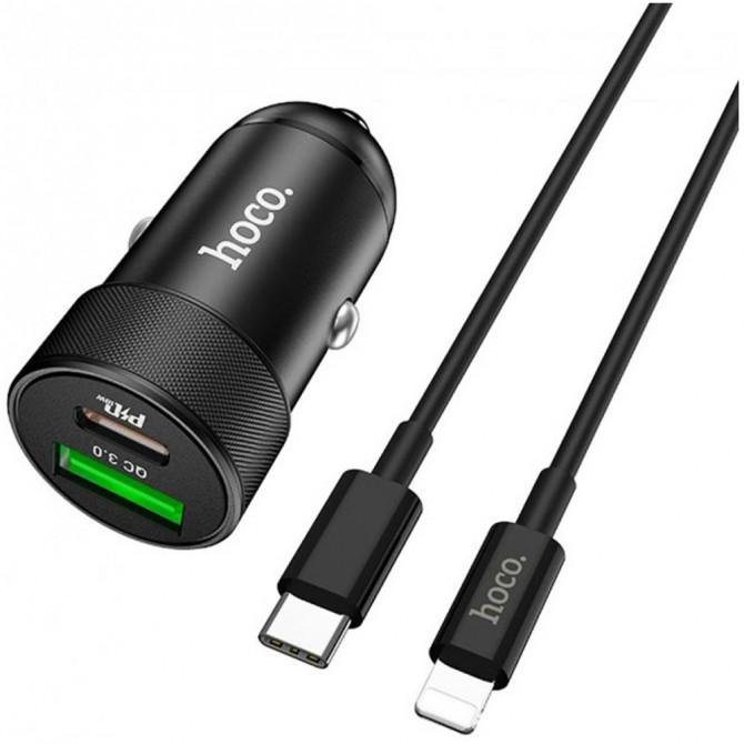 Автомобільний зарядний пристрій Hoco Z32B Чорний-2