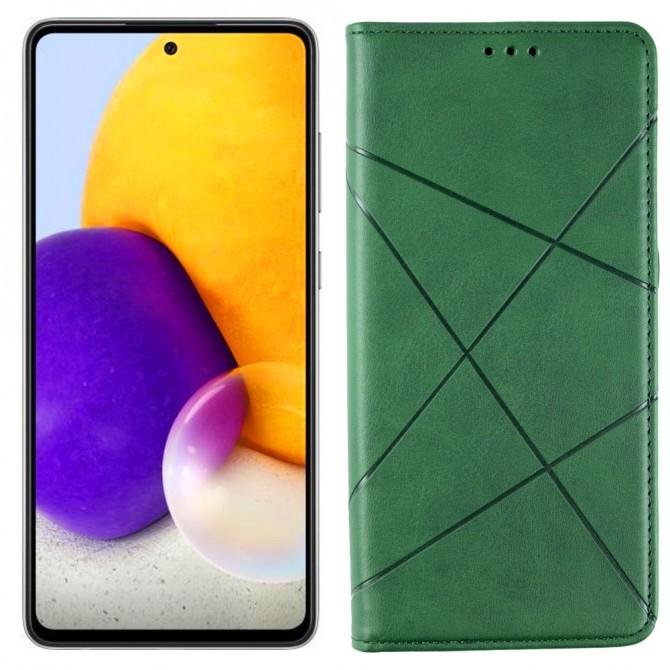 Чехол-книжка Lines Leather для Samsung A725 Galaxy A72 Зеленый