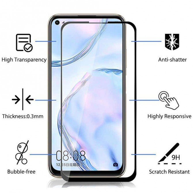 Захисне скло для XIAOMI Mi 11 Lite Full Glue (0.3 мм, 2.5D, чорне)-1