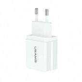 Сетевое зарядное устройство Usams T24 2USB (2.1A) White (US-CC090)
