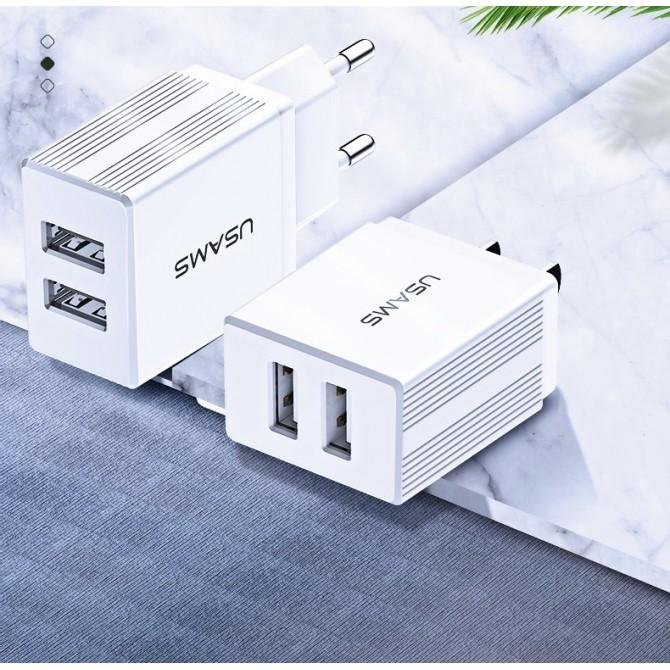 Сетевое зарядное устройство Usams T24 2USB (2.1A) White (US-CC090)-1