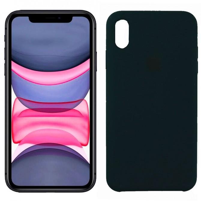 Чехол силиконовый для iPhone Xs Max Хвойно Зеленый