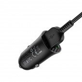 Автомобільний зарядний пристрій Hoco Z39 QC3.0 Black + USB Cable MicroUSB Автомобільний зарядний пристрій Hoco Z39 QC3.0 Black + USB Cable MicroUSB