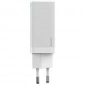 Мережевий зарядний пристрій Baseus GaN2 Quick Charger 45W + Type-C to Type-C Cable (CCGAN-M02) White