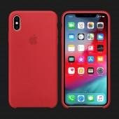 Оригинальный силиконовый чехол для iPhone X/Xs Темно Красный