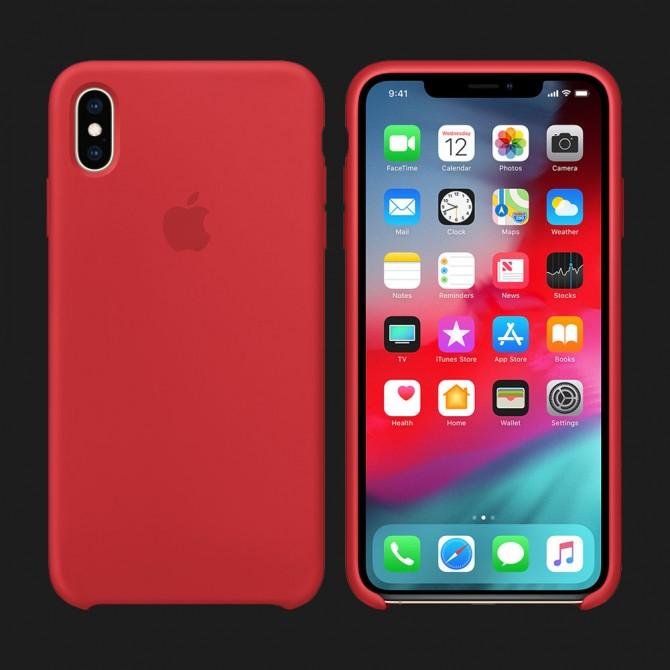 Оригинальный силиконовый чехол для iPhone X/Xs Темно Красный