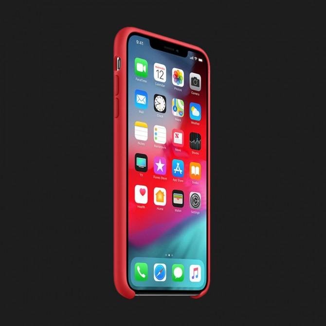 Оригинальный силиконовый чехол для iPhone X/Xs Темно Красный-2