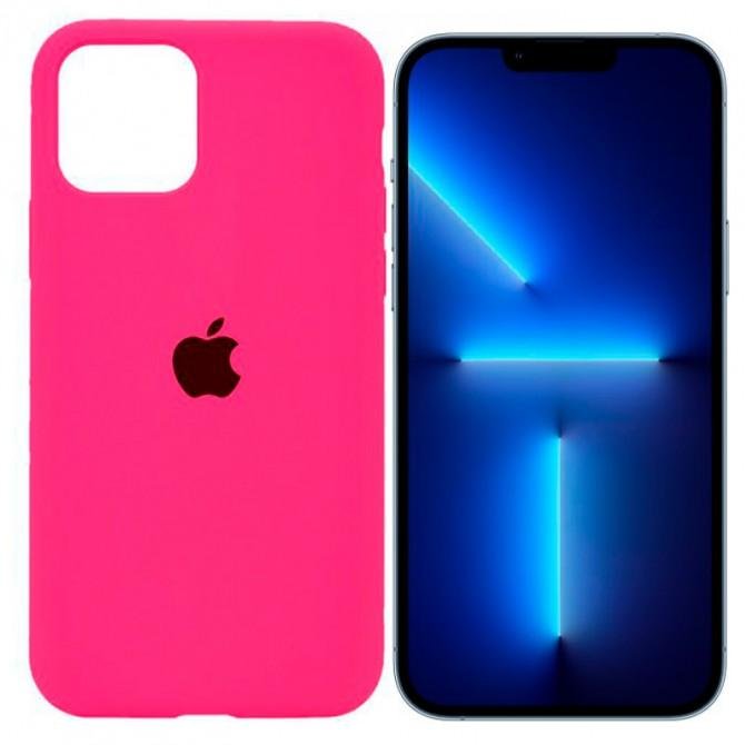 Оригінальний силіконовий чохол для iPhone 13 Pro Max Неоново Рожевий FULL-1
