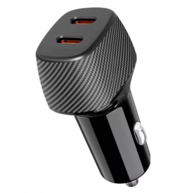Автомобильное зарядное устройство 2Type-C Walker WCR-37 PD20w/ PD20W/ 40W Max Black
