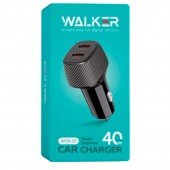 Автомобильное зарядное устройство 2Type-C Walker WCR-37 PD20w/ PD20W/ 40W Max Black Автомобильное зарядное устройство 2Type-C Walker WCR-37 PD20w/ PD20W/ 40W Max Black
