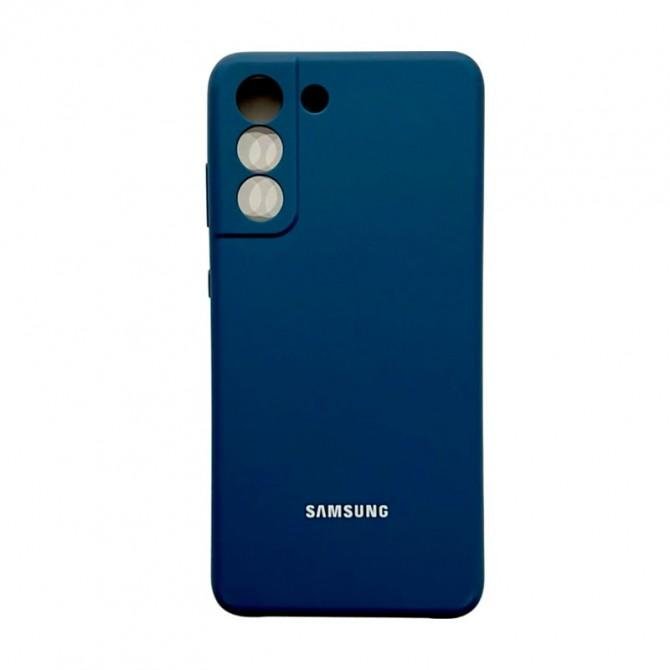 Чехол Original Soft Case Samsung G990 Galaxy S21 FE Темно Синий FULL