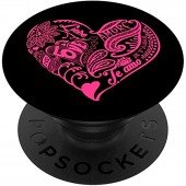Держатель Pop Socket Heart Pink&Black Держатель Pop Socket Heart Pink&Black