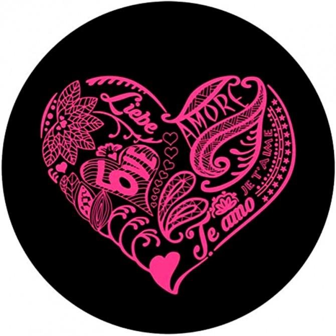 Держатель Pop Socket Heart Pink&Black-1