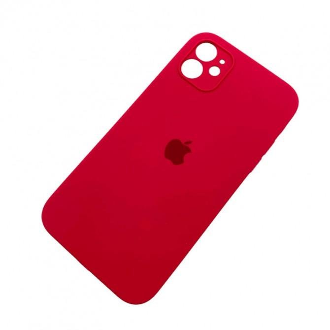 Силиконовый чехол для iPhone 11 Темно Красный FULL (SQUARE SHAPE)-2