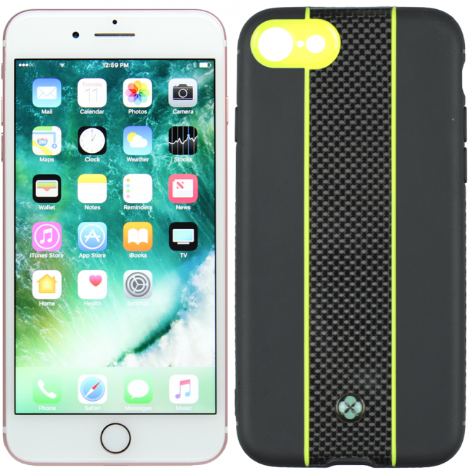 Чехол TOTU Design Verti Color series для iPhone 7/8 Чёрный/Зеленый