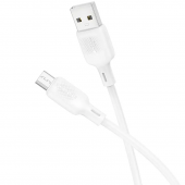 Кабель USB Borofone BX113 Lenny MicroUSB 2.4A White 1m