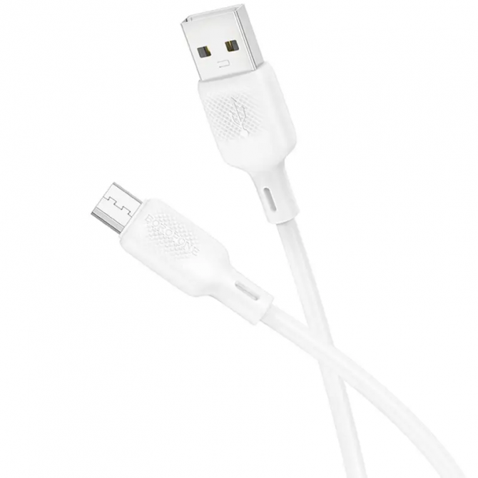 Кабель USB Borofone BX113 Lenny MicroUSB 2.4A White 1m-1