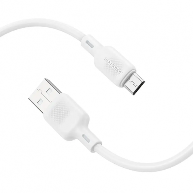 Кабель USB Borofone BX113 Lenny MicroUSB 2.4A White 1m-2