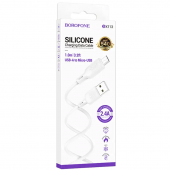 Кабель USB Borofone BX113 Lenny MicroUSB 2.4A White 1m