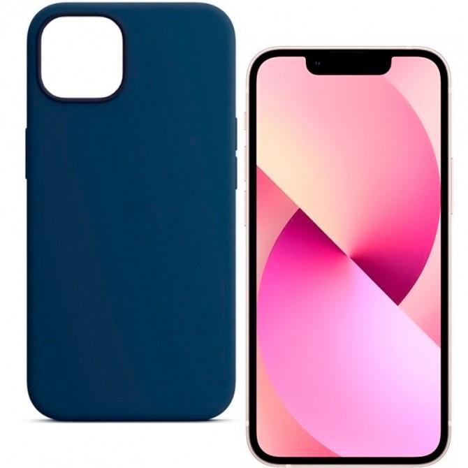 Оригинальный силиконовый чехол для iPhone 13 Темно Синий FULL (без лого)-1