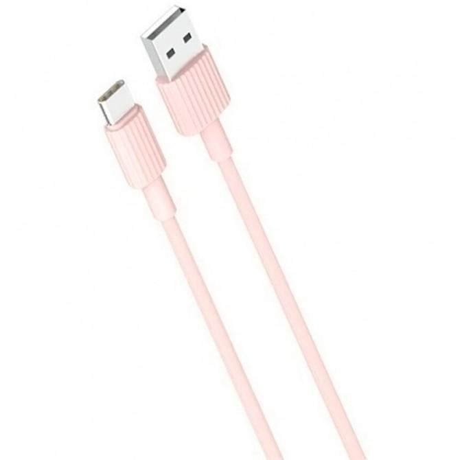 Кабель USB XO NB156 Type-C 2.4A/1m Pink
