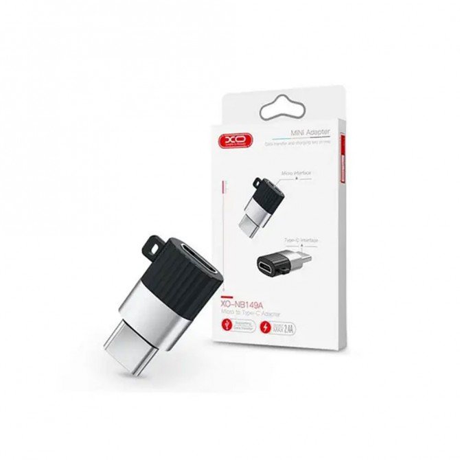 Адаптер XO NB149A microUSB to Type-C Black