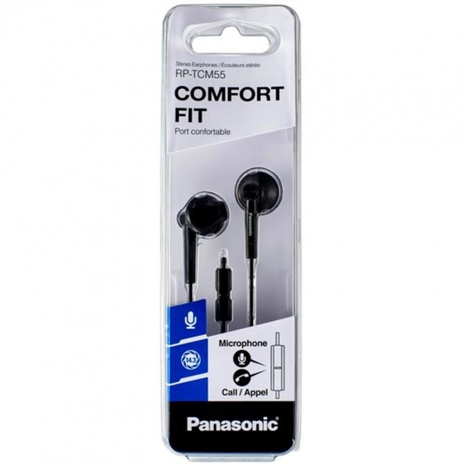 Наушники Panasonic RP-TCM55GC-K Black (mic+button call answering)-1