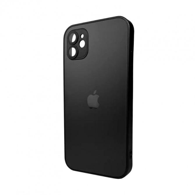 Чехол AG Glass Matt Frame Color Logo for Apple iPhone 11 Graphite Black