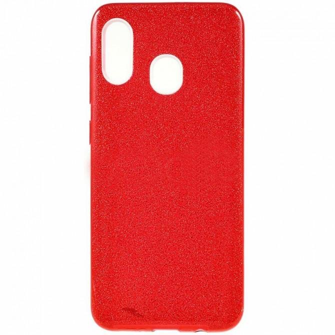Чехол Silicone 3in1 Блёстки для Samsung A205/A305 Galaxy A20/A30 Red-1