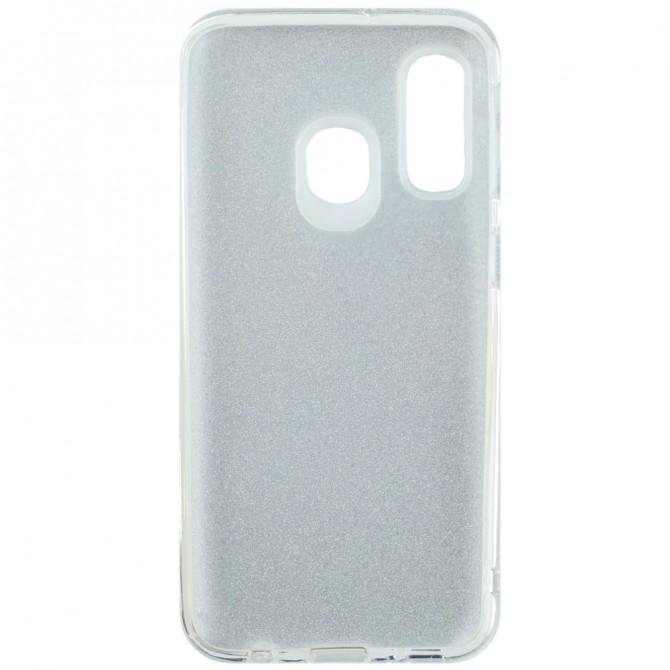 Чехол Silicone 3in1 Блёстки для Samsung A405 Galaxy A40 Silver-2