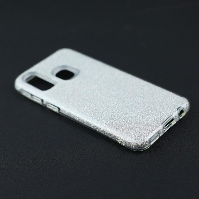 Чехол Silicone 3in1 Блёстки для Samsung A405 Galaxy A40 Silver-3