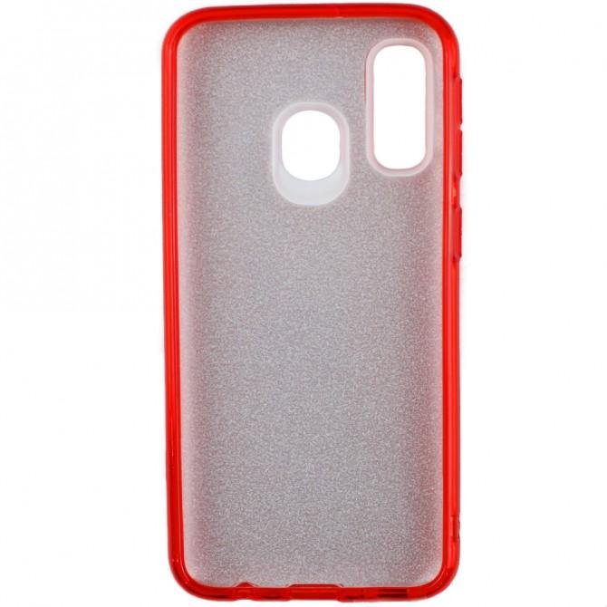 Чехол Silicone 3in1 Блёстки для Samsung A405 Galaxy A40 Red-2