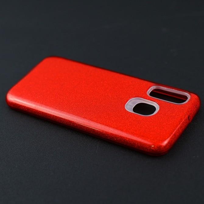 Чехол Silicone 3in1 Блёстки для Samsung A405 Galaxy A40 Red-4