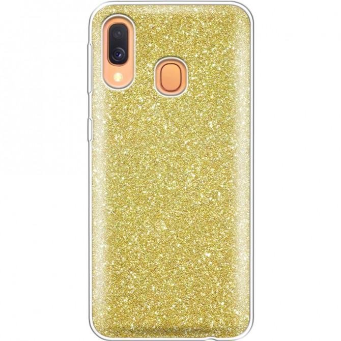 Чехол Silicone 3in1 Блёстки для Samsung A405 Galaxy A40 Gold-1