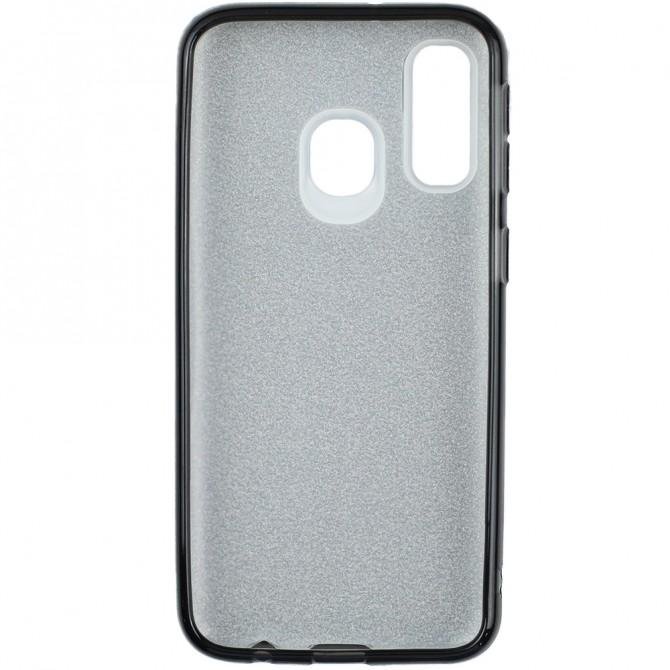 Чехол Silicone 3in1 Блёстки для Samsung A405 Galaxy A40 Чёрный-2